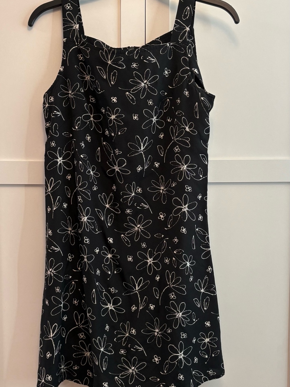 Vintage 90s SODA BLU Floral Square Neck A-Line whimsygoth Knee Length S Zip